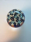 Vintage Murano Millefiori Art Glass Paperweight Miniature Floral Mosaic