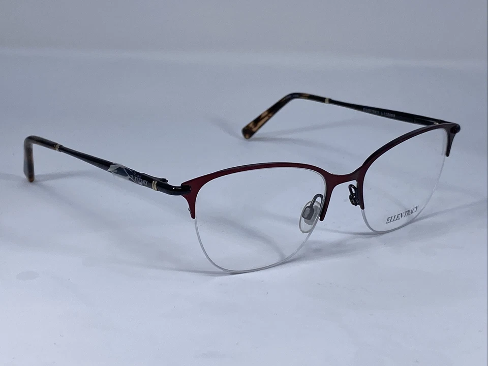 Marco de gafas ELLEN TRACY “AMALFI” NOS Borgoña/Negro Medio Borgoña 52-17-135 Foto 3 de 4