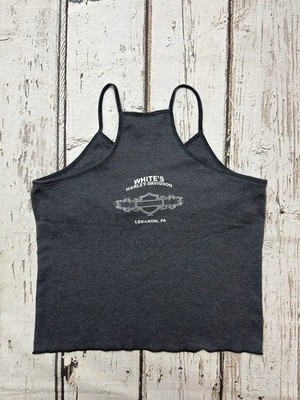 y2k❤️ Harley-Davidson ロゴ 透かし カモ タンクトップ Y2K Harley Davidson Motorcycle Whites Lebanon PA Women's Gray Tank