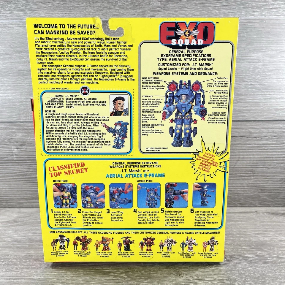 Marco electrónico de ataque aéreo Playmates Exo Squad JT Marsh de colección nuevo en caja abierta Foto 2 de 4
