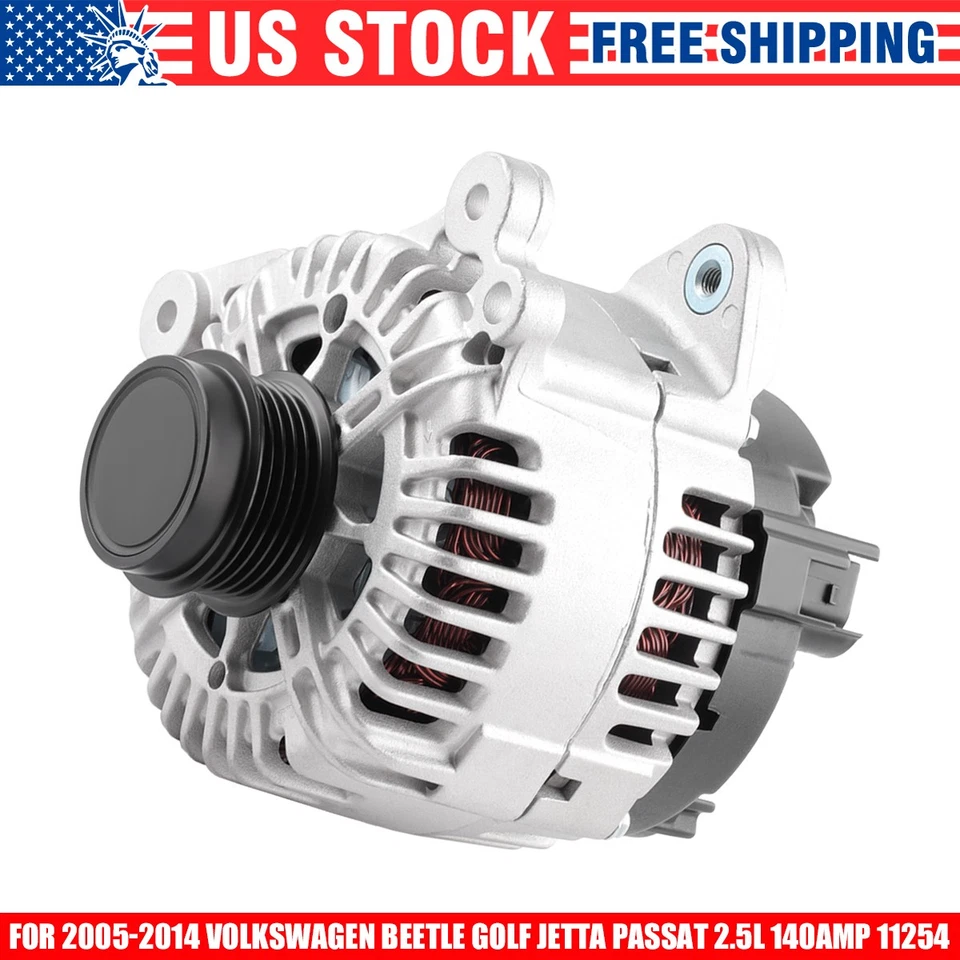 Alternator for Volkswagen Jetta 2.5L 2005 2006 2007 2008 2009 2010 2011 Foto 2 de 4
