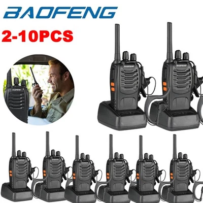 MARKENLOS BAOFENG 2-10x Walkie Talkie set mit Großer Reichweite 5km Funkgerät PMR 16Kanäle