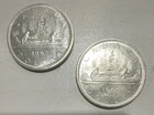 Canada Silver Dollar Coins 1965 Queen Elizabeth II Canoe Design $1 Lot of 2