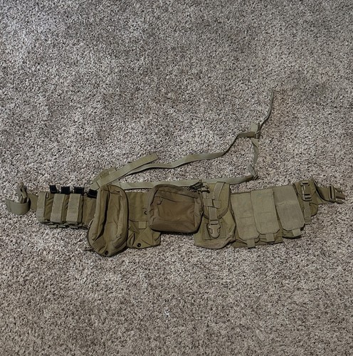 Eagle Industries War Belt w/Suspenders Size 36 Khaki Full Built Pistol Belt Kit