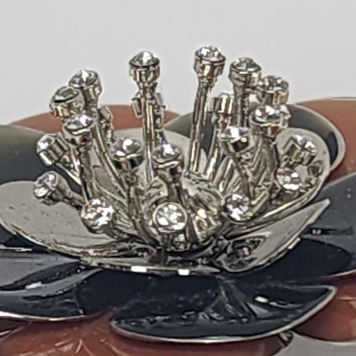Vintage Miu Miu Brooch Flower Italy Crystal Stones Beautiful Quality - Picture 8 of 24