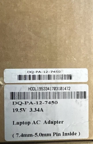 DENAQ-AC Power Adapter and Charger for Select Dell Laptops-Black DQ-PA-12-7450 - Picture 2 of 4