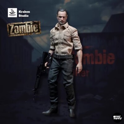 1/12 Zombie Killer Long Sleeve Black Pants Set Rick Male Action Figure