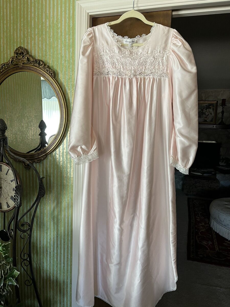 Christian Dior Nightgown Vintage Neiman Marcus Pink Satin Christian Dior Nightgown Vintage Neiman Marcus Pink Satin