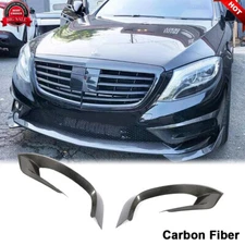 Carbon Fiber Front Bumper Splitters Vent Canard Fins For Benz W222 S400 S550 14+
