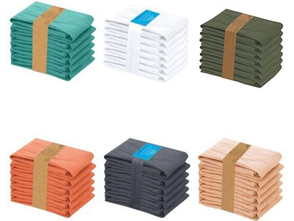 RUVANTI 28''x 28'' Flour Sack Towels 100% Cotton Dishcloth Kitchen Hand Dish Towel Set