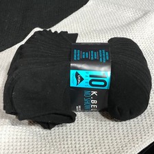 K.Bell New NO SHOW FIT Women Socks Super Soft, 10 Pairs BLACK