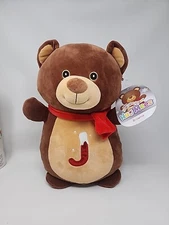 Squishmallows Hug Mee's 2022 Christmas Holiday, J Monogram (Brownie)