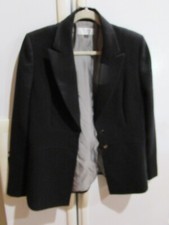 Tahari classic black 2 button lined Blazer Size 8 s m