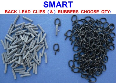 SMART BACKLEAD CLIPS + GUMMIS FÜR KARPFENRUTE ANGELSCHNUR SICHERHEIT BACK LEADS GEWICHTE