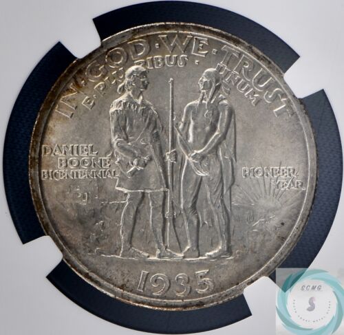 1935 Boone Commemorative 50c NGC MS 66+ w/CAC Endorse - Vintage Booming Luster - Picture 11 of 12