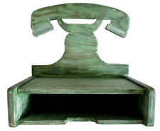 Vintage Wandboard Hängeregal Telefonablage Holz Shabby Chic Landhaus Stil UNIKAT