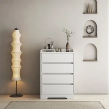 4 Drawers Dresser Wooden Storage Organizer Cabinet Chest of Drawer for Bedroom