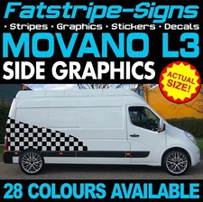 to fit VAUXHALL MOVANO L3 LWB GRAPHICS STICKERS STRIPES DECALS CAMPER VAN