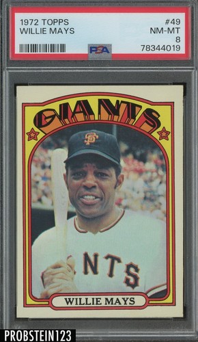 1972 Topps #49 Willie Mays San Francisco Giants HOF PSA 8 NM-MT - Picture 1 of 2