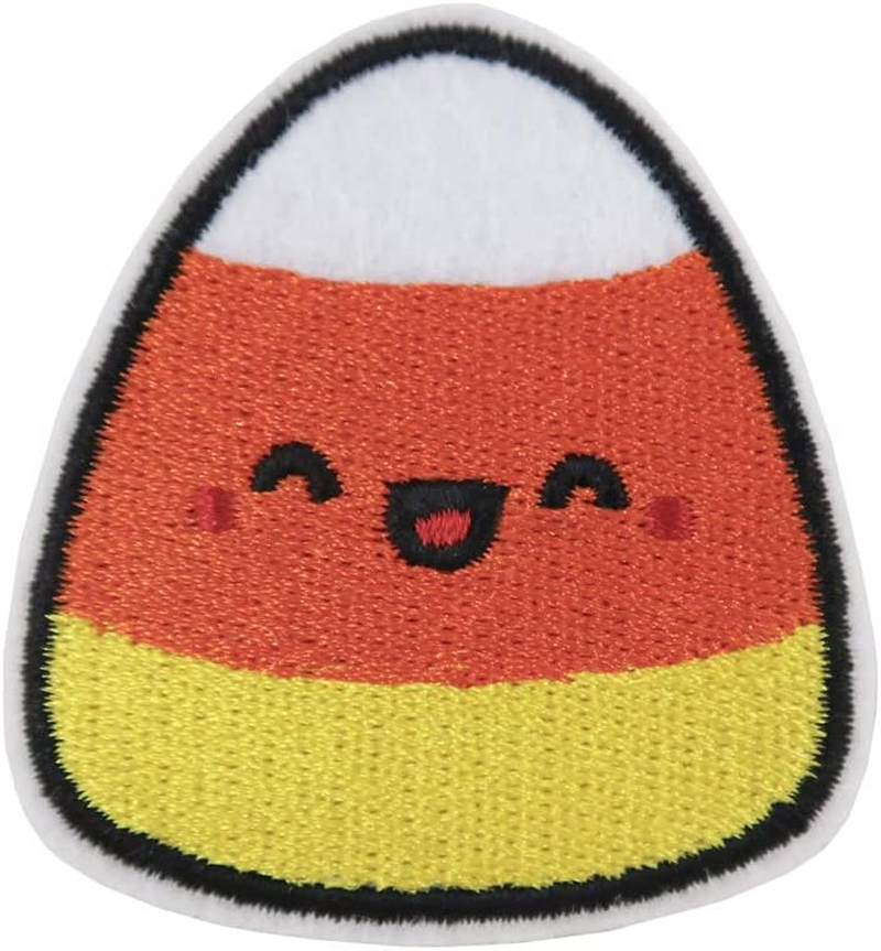 2 Inch Halloween Candy Corn Embroidered Iron-On Fall Patch  