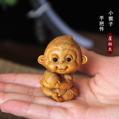 Wood Zodiac Monkey Decoration Solid Wood Small Monkey Wood Carving