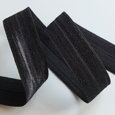 Elastische Bindung umklappen - 18 mm schwarz in 1, 5, 10, 25 Meter Länge