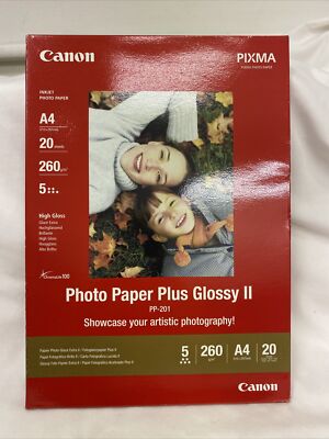 Canon A4 Photo Paper Plus Glossy II 20 Sheets 265gsm