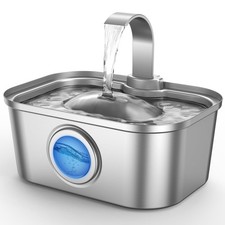 Bobo Dragon 3.5L/124oz Stainless Steel Cat Water Fountain - Ultra-Quiet Autom...