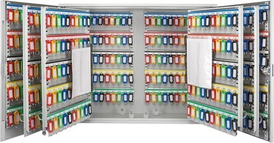 600-Position Adjustable Key Cabinet with Colorful Tags - Key Lock Box