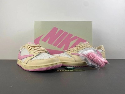 Men - Travis Sc0tt x Jordan 1 Low OG ''Shy Pink'' Muslin Size US