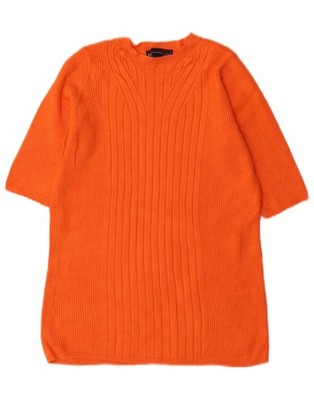 Marks & Spencer Womens Boat Neck Jumper Sweater UK 12 Medium Orange AB05