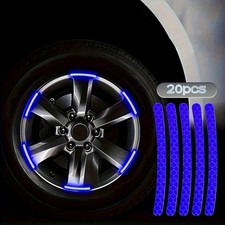 20Pcs Universal Car Wheel Rim Reflective Stickers Night Safety Decorative Decals