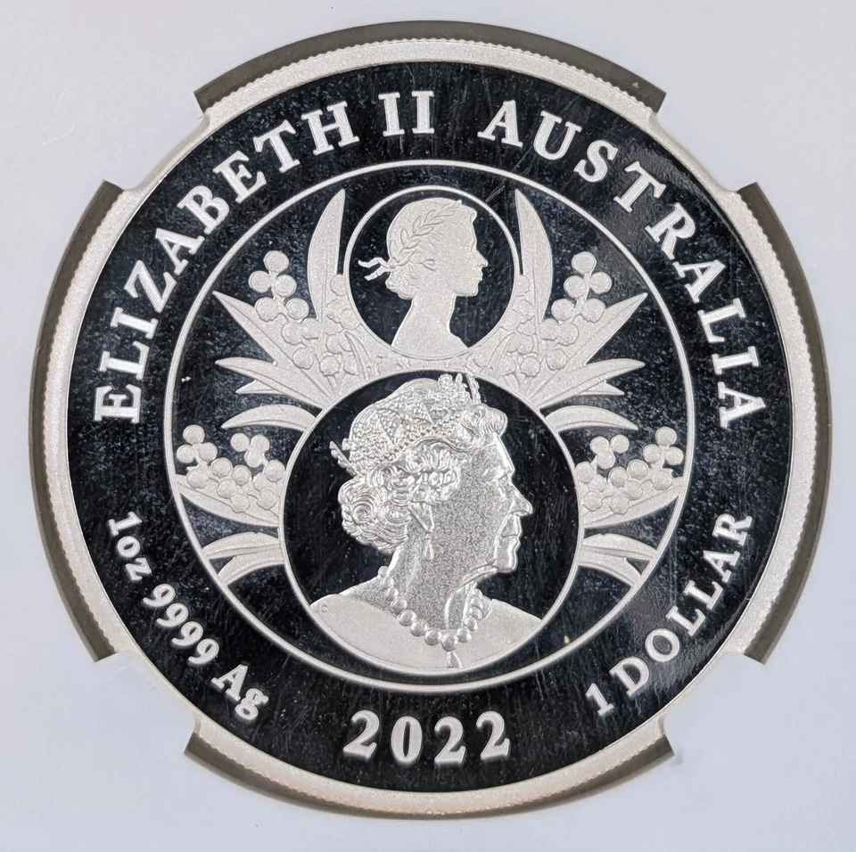 2022 $1 NGC PR70 Australia Queen Elizabeth II Platinum 1oz Silver Proof Coin - Image 3 of 4
