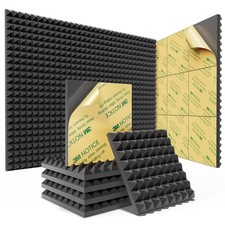 Sonicism 12 Pack Sound Proof Foam Panels for Walls Self-Adhesive 12"X12"X1"