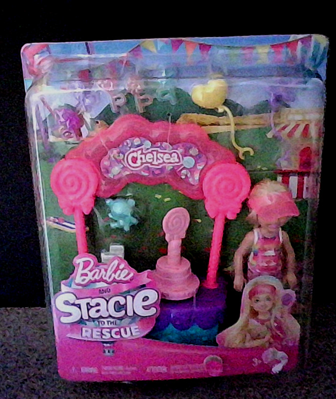 Barbie & Stacie to the Rescue -Doll with CHELSEA LOLLIPOP Stand Playset NIB