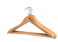 Natural Maple Wood Hangers 5-Pack Closet Clothing Storage