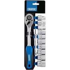Draper Socket Ratchet Set 12 Piece 1/2 inch Drive Metric Sockets 10-24mm