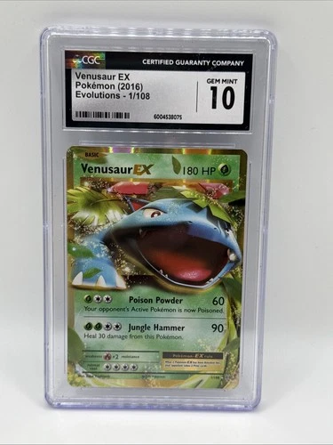 Pokémon TCG Venusaur EX 1/108 Holo Ultra Rare Card XY Evolutions 2016 CGC 10