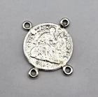 VTG 1800's Silver Seated Liberty Half Dime Petite Charm Quad Bail Pendant - 1.4g