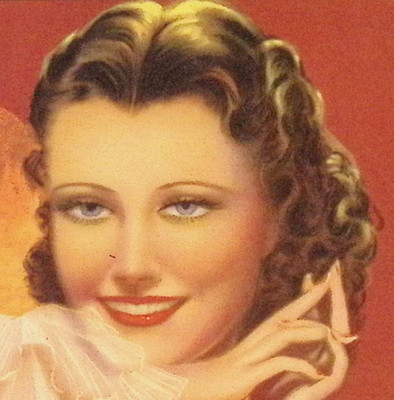 VTG Art Deco Beautiful Women Litho Breath Spring Debutante Hat