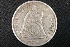 NobleSpirit 1861/0 Seated Liberty 5c Half Dime Legend XF Extremely Fine