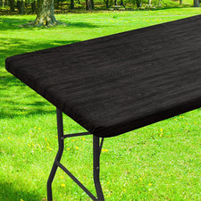 Rectangle Table Cloth, Waterproof Plastic Table Cover for 4FT Tables Elastic F