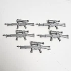 Lot Of 5 BIN GI JOE Accessory         Silver Rifle Gun   (2000 General Tomahawk)