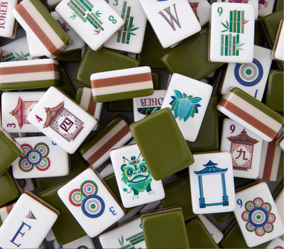 NEW! Beautiful Olive Green Layered Mahjong Tiles   American Set 160 Tiles