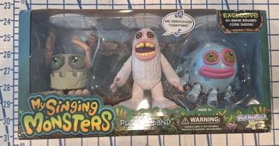 My Singing Monsters Plant Island Series Set Of 3 Noggin, Mammoth, Toe Jammer NOB