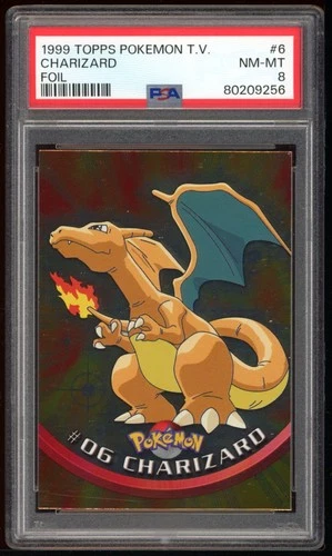 Charizard TOPPS FOIL PSA 8 1999 Pokemon TV Pokemon Card Game