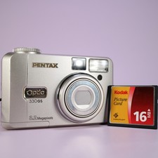 Pentax Digital Camera Optio 330GS 3.2MP Silver Flip Screen Tested