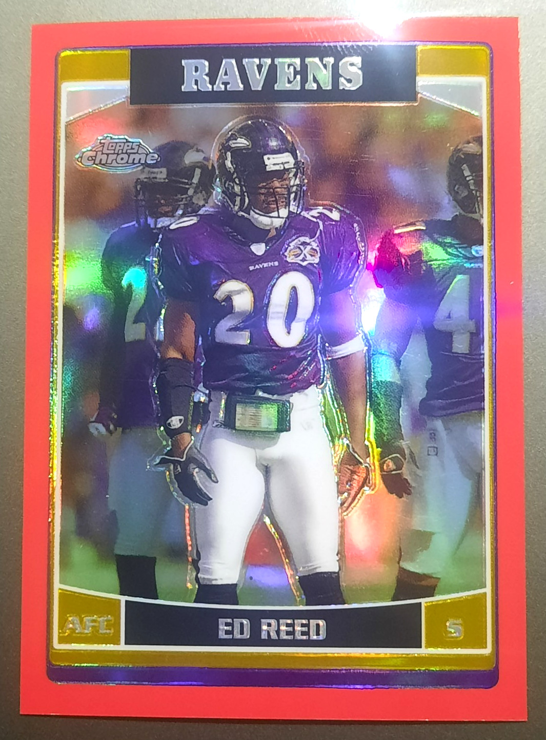 ED REED-2006 TOPPS CHROME RED REFRACTOR SER. #50/259 🏈 FOOTBALL CARD-RAVENS