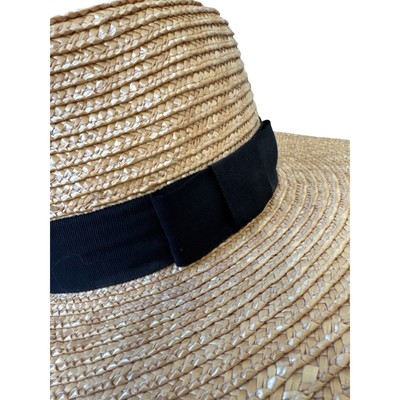 BRIXTON Joanna Wheat Straw Hat Black Ribbon Size Medium | eBay display picture 2