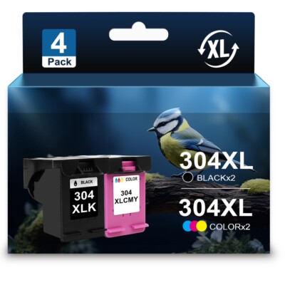 1-4er Druckerpatronen für HP 304XL Deskjet 2630 3720 3764 2620 Envy Multipack.
